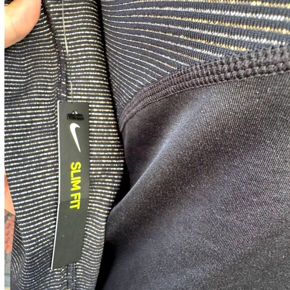 NWT Nike Pro Warm Dri-Fit Black Silver Slim Fit Long Sleeve Athletic Shirt SZ M - Picture 8 of 13